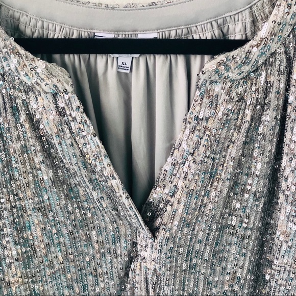 Silver Sequin Blouse - Picture 2 of 6